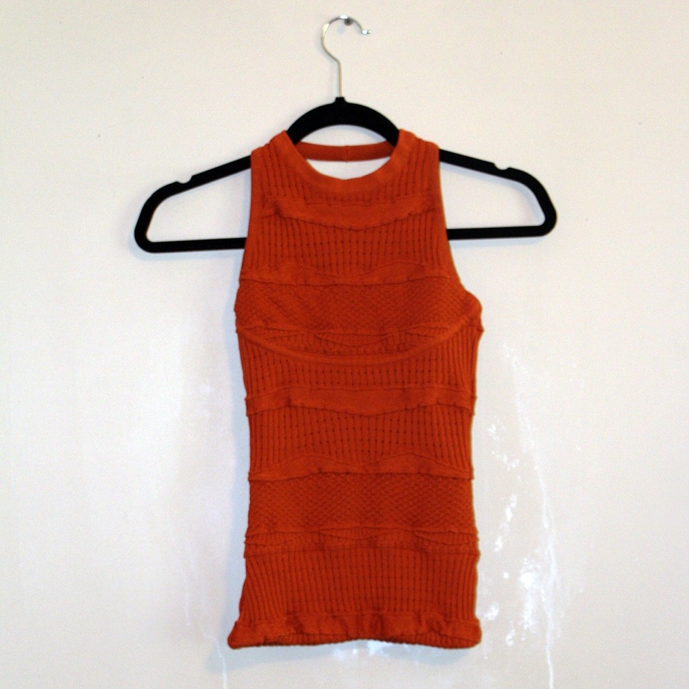 Orange Knit Tank Top